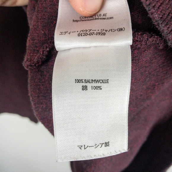 Eddie Bauer Mens 100% Cotton Long Sleeve Pullover Sweater Large Tall Purple - Picture 6 of 7